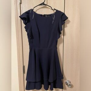 Elegant Navy Blue Mini Dress